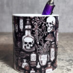 Witch's Apothecary Potions Black Gothic Print Pen Pot