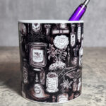 Witch's Apothecary Potions Black Gothic Print Pen Pot