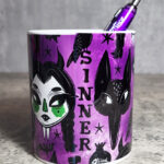 Sinnersday Werewolf Purple Gothic Print Pen Pot
