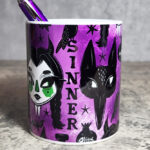 Sinnersday Werewolf Purple Gothic Print Pen Pot