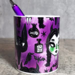 Sinnersday Werewolf Purple Gothic Print Pen Pot