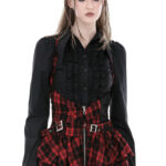 Dark in Love Ivanna Longsleeve Black Ruffle Gothic Blouse