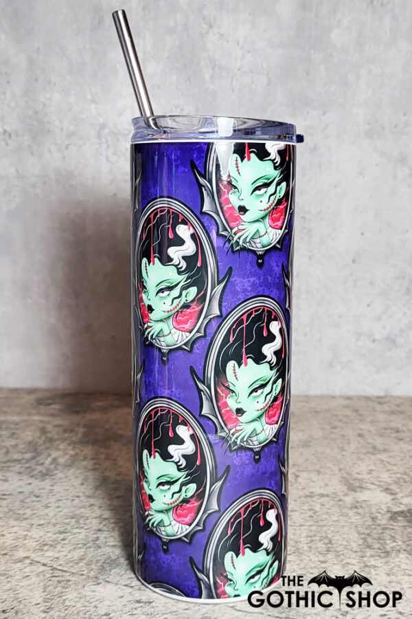 Frank's Bride Cameo Deep Blue-Purple Gothic Skinny Tumbler