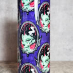 Frank's Bride Cameo Deep Blue-Purple Gothic Skinny Tumbler