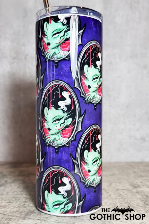 Frank's Bride Cameo Deep Blue-Purple Gothic Skinny Tumbler