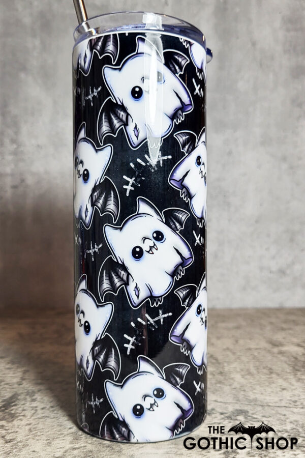 Ghost Bats Grey Gothic Skinny Tumbler