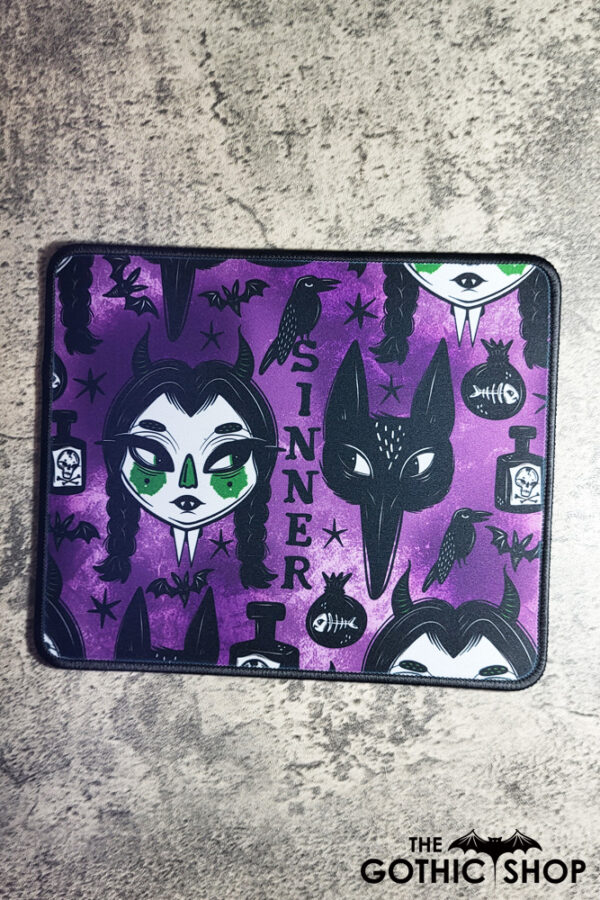 Sinnersday Werewolf Purple Gothic Print Mouse Mat