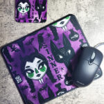 Sinnersday Werewolf Purple Gothic Print Mouse Mat and coaster