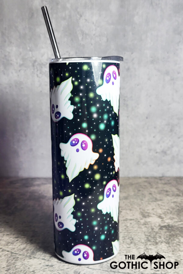 Ghostie Rainbow Stars Gothic Skinny Tumbler