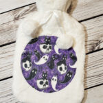 Spooky Demon Cat & Ghosties Hot Water Bottle with Plush Cover