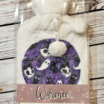 Spooky Demon Cat & Ghosties Hot Water Bottle with Plush Cover