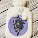 Spooky Eve Bat Hot Water Bottle with Plush Cover