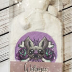 Bat Purple Rose Cobweb Hot Water Bottle with Plush Cover