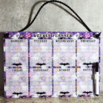 Ghost Carnival Icecreams Weekly Planner Whiteboard Metal Sign