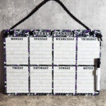Bat Purple Rose Cobweb Tattoo Weekly Planner Whiteboard Metal Sign
