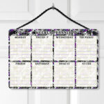 rosita bat purple rose cobweb weekly planner whiteboard metal sign