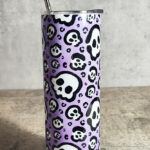 Leopard Skulls Purple Gothic Skinny Tumbler