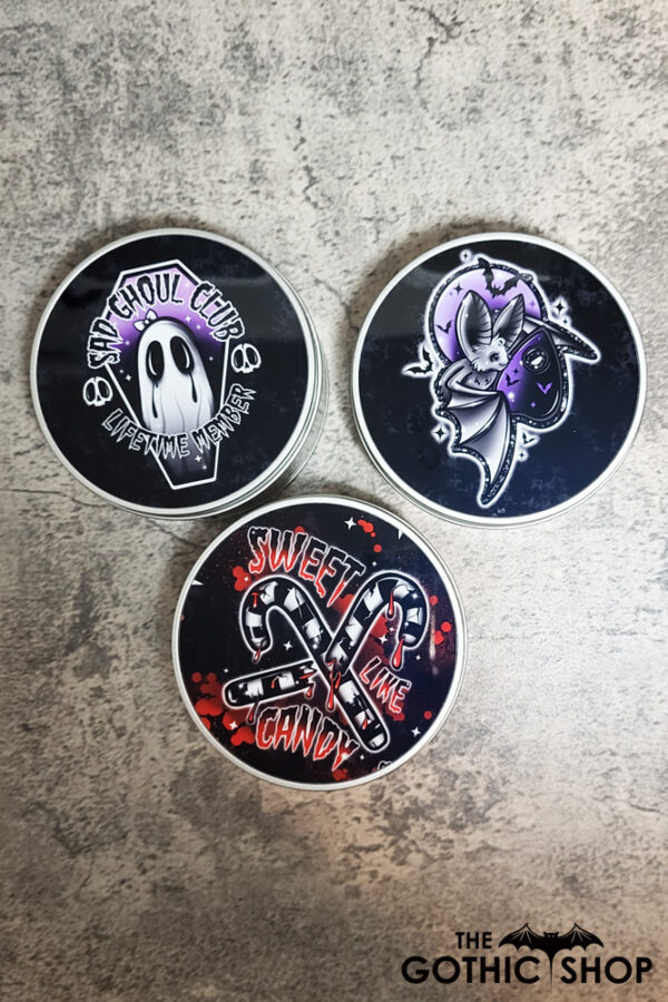 Gothic Print Keepsake Round Tin