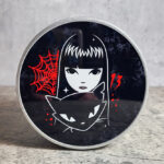 Stay Strange Goth Girl & Cat Gothic Print Keepsake Round Tin