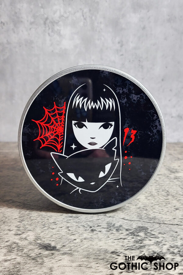 Stay Strange Goth Girl & Cat Gothic Print Keepsake Round Tin