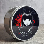 Stay Strange Goth Girl & Cat Gothic Print Keepsake Round Tin
