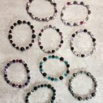 Crystal and pearl gothic bracelets