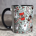 Ghostbucks Peppermint & Candy Canes Ghosties Gothic Christmas Mug