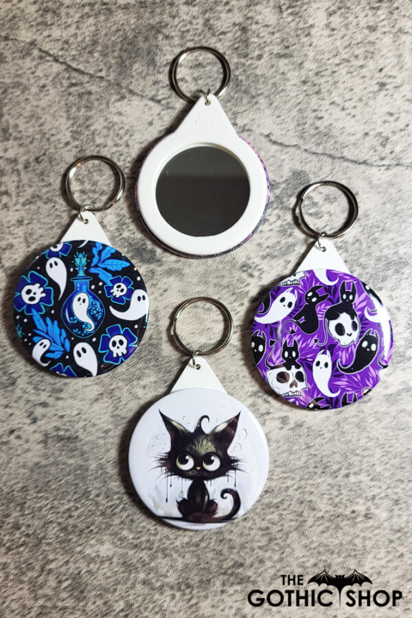 Gothic Compact Mirror Keyring