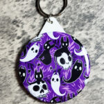 Spooky Demon Cat Compact Mirror Keyring