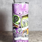 BestSkells Skeleton Besties Purple Gothic Skinny Tumbler