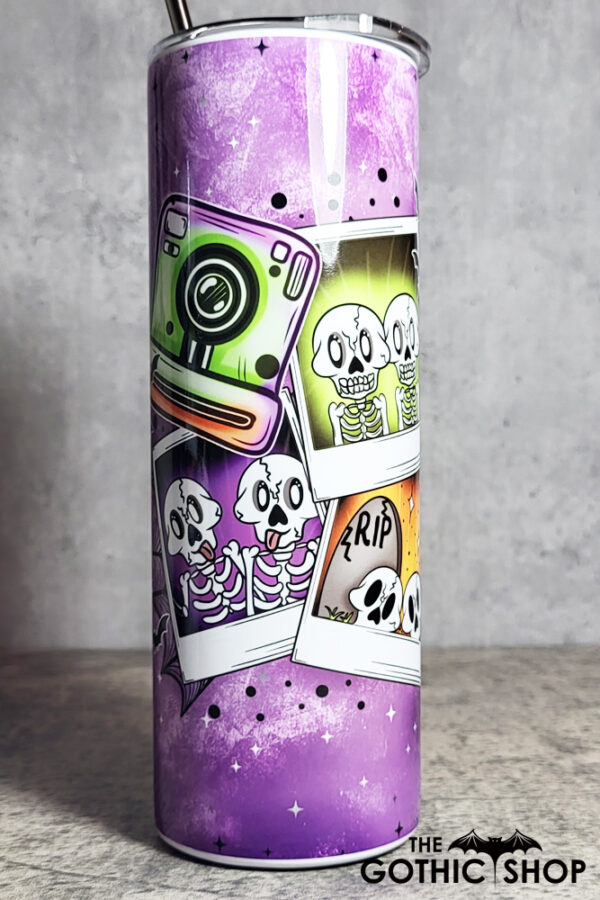 BestSkells Skeleton Besties Purple Gothic Skinny Tumbler