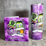 BestSkells Skeleton Besties Purple Gothic Skinny Tumbler and card