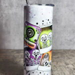 BestSkells Skeleton Besties Grey Gothic Skinny Tumbler
