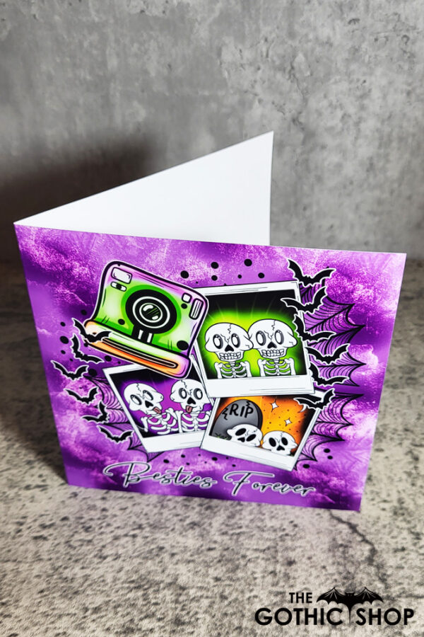 BestSkells Forever Besties Purple Gothic Greetings Card