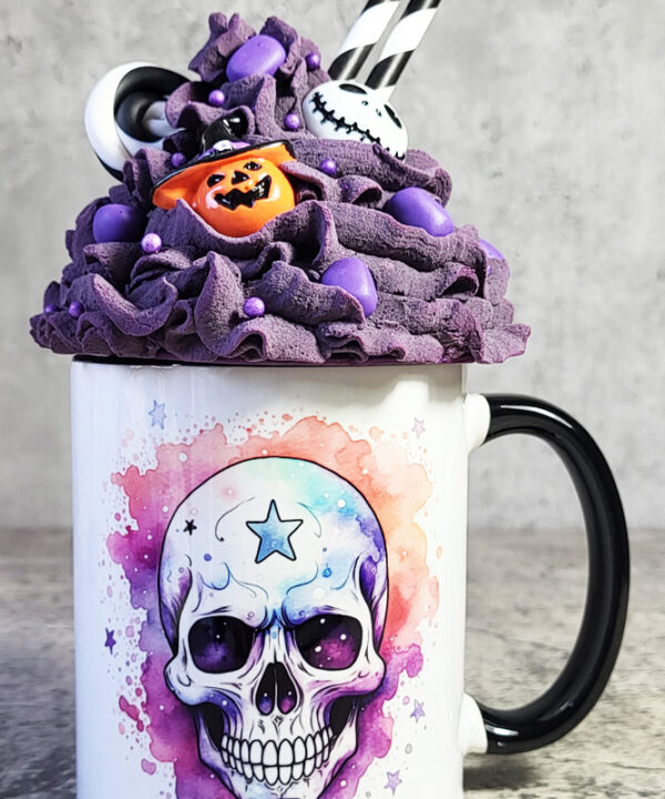 Watercolour Skull Gothic Print Mug