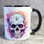 Watercolour Skull Gothic Print Mug