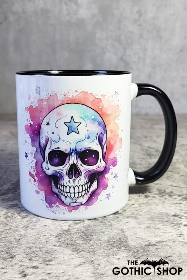 Watercolour Skull Gothic Print Mug