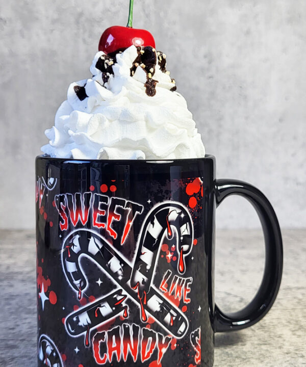 Sweet Like Candy Gothic Print Ceramic Mug