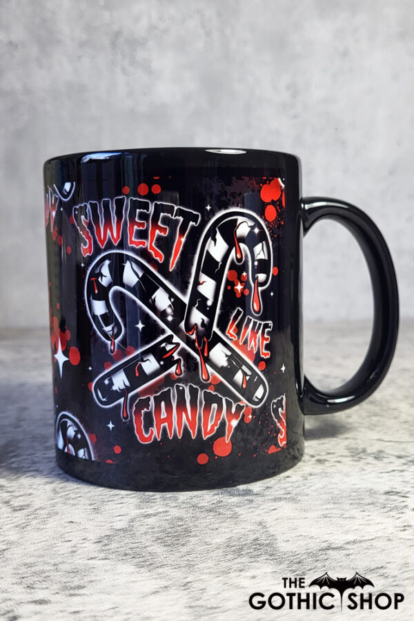 Sweet Like Candy Gothic Print Ceramic Mug