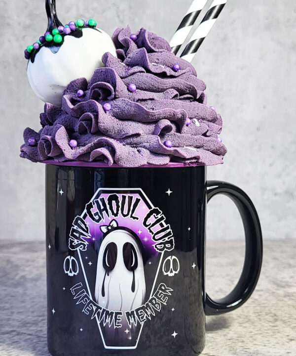 Sad Ghoul Club Lifetime Member Ghost Gothic Print Ceramic Mug