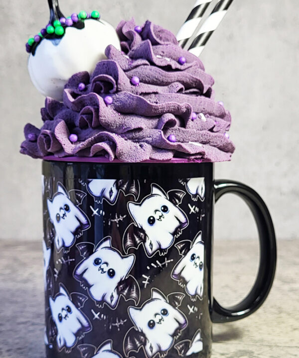 Cat Ghosts Black Gothic Print Ceramic Mug