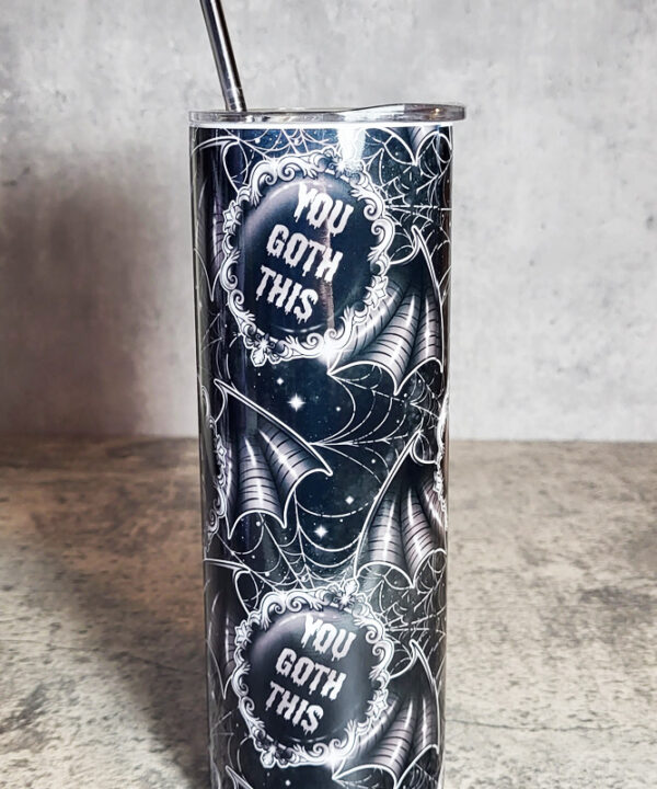 You Goth This Winged Cameo Gothic Skinny Tumbler