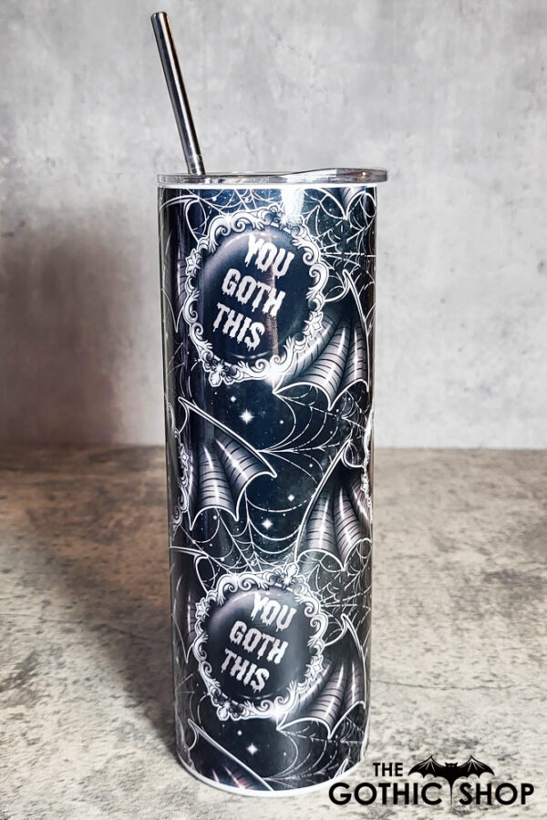 You Goth This Winged Cameo Gothic Skinny Tumbler