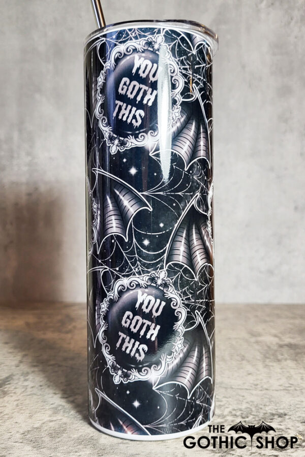 You Goth This Winged Cameo Gothic Skinny Tumbler