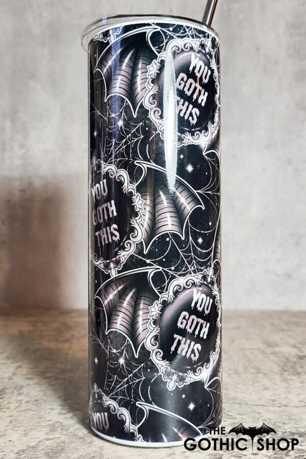 You Goth This Winged Cameo Gothic Skinny Tumbler