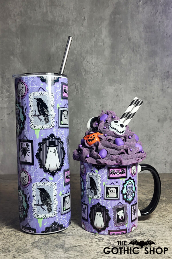Gothic Picture Gallery Goth Purple Skinny Tumbler and mug