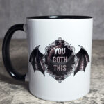 You Goth This Winged Cameo Gothic Print Ceramic Mug
