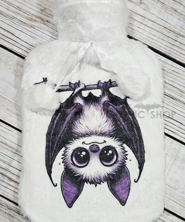 Betty Hanging Kawaii Purple Bat Hot Water Bottle with Plush Cover SECOND