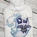 Snuggle Ghost with Baby Bat Hot Water Bottle with Plush Cover SECOND
