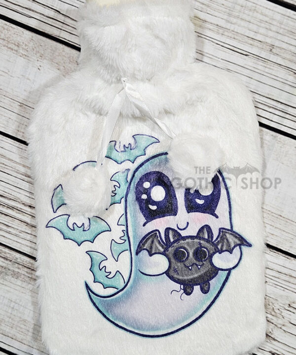 Snuggle Ghost with Baby Bat Hot Water Bottle with Plush Cover SECOND